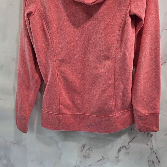The North Face Hoodie Womens Small Pink Heathered Sweatshirt Pullover White Logo - Picture 7 of 10